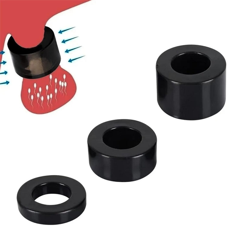 Metal Cock Ring 3 Piece Set Tpe Penis Ring Chastity Device Tightrope Locking Sperm Enhance Men’S Long-Lasting Couples Or Male Sex Toys (Black)