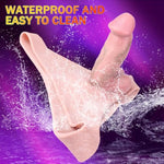 Harness Strap-On Dildo, Realistic Penis Sleeve Extender Cock Sleeves, Silicone Wearable Dildo Pants Anal G-Spot Stimulator Sex Toys Strap On For Men Gay Lesbian Couples