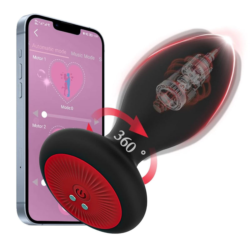 Anal Toys Adult Sex Toys,Vibrating Butt Plug With App Control 10 Vibrating 6 Rotation Modes, Anal Plug Beads Prostate Massager, Anal Male Sex Toys Vibrator For Men And Women,Couples