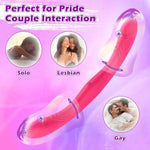 Strapless Strap On Dildo Harness Lesbian Sex Toys, App Remote Control Double-Ended Dildos Vibrator For Men And Women, Vaginal Anal Sex Stimulator Adults Toys With 9 Vibration Modes, Pink