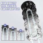 3D Realistic Pocket Stroker, Stretchable Inner Sleeve, Transparent Black