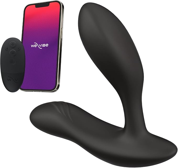 Vector+ Vibrating Butt Plug Adult Sex Toy | Silicone Perineum & Prostate Massager Male Sex Toy | Long Distance App & Remote Control Anal Vibrator | 10 Modes Anal Plug For Couples | Black