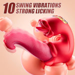 Adult Sex Toys For Women – 4-In-1 Vibrator With Tongue Thrusting Dildos, G Spot Dildo & 10 Clitoral Licking Modes, Rose Sex Toy For Female Pleasure & Couple Games