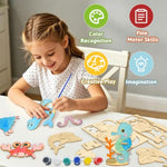 Wooden Beach Crafts Kit for Kids Ages 8-12, 8-Piece Summer Art Set