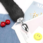 Fox Tail Anal Butt Plug Sex Toys For Cospaly (Black)