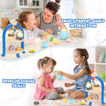Wooden Tea Sets For Toddlers 3-5, Princess Tea Party Set For Little Girls With Cupcake Stand And Food Accessories, Pretend Play Educational Toys For 3 4 5 6 Year Old Girl And Boy Birthday Gift
