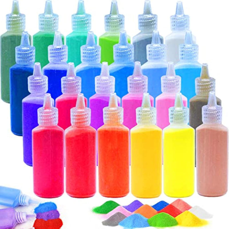 24 Piece Art Sand Kit for DIY Scenic Sand Painting and Wedding Decorations