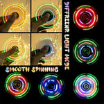 3 Pack Led Light Up Fidget Spinners - Christmas Gifts & Stocking Stuffers. Crystal Finger Toy For Stress Relief, Gifts For Kids & Teens.