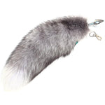 Multi-Function Fox Tail Anal Plug With Stylish Keychain Attachment (Gray, Small Plug)