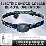 Bdsm Electric Shock Neck Collar For Male Female, Silicone Adjustable Collar E-Stim Bondage Device With Lock & Remote Control Set, Sm Restraints Role Play Adult Sex Toys For Men Women Couples