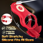 Vibrating Cock Ring Couples Sex Toys Vibrating Penis Ring Vibrator With 9 Vibration Male Adult Sex Toys For Men Women, App Clitoral Testicles Stimulator Cockring Male Female Sex Toy (Red)