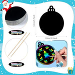200 Pcs Christmas Scratch Cards Rainbow Christmas Craft Ornaments for Party Favors and Gifts