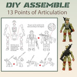 Army Men Action Figures With Weapons, Toy Soldiers For Boys, Plastic Army Toys For Boys 6-8, Birthday Gift For Military Collectors (6Pcs Green + 6Pcs Yellow)