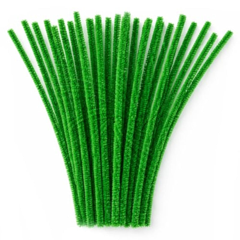 Emerald Green Chenille Stems 12 Inch 6mm 25 Piece Set for Crafts and Kids Projects