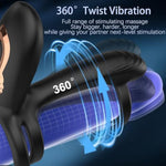 Vibrating Cock Ring With 360° Twisting G-Spot Stimulator – Penis Ring Couple Sex Toys With 10 Modes, Adult Toy For Clitoral & Testicle Stimulation, Penis Sleeve Extender Couples Vibrator For Men Women