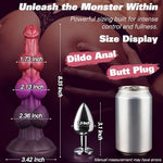 Monster Knot Dildo & Metal Butt Plug 8.35" Silicone Dildo 3.1" Anal Plug