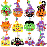 380 Pcs Halloween Craft Kit, 24 Sets with Foam Cards, Glitter Stickers & Accessories
