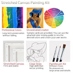 2 Pack Paint And Sip Canvas Painting Kit Pre Drawn Canvas For Painting For Adults Stretched Canvas Couples Games Date Night Afro Elegant Gentleman And Lady Couple Paint Party Valentines