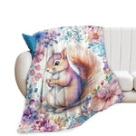 Squirrel Blanket Squirrels Throw Blanket Soft Warm Fuzzy Plush Chipmuck Throw Blanket Gifts For Girls Women Squirrels Lightweight Fleece Flannel Gift Blankets For Kids Adults 40"X50"