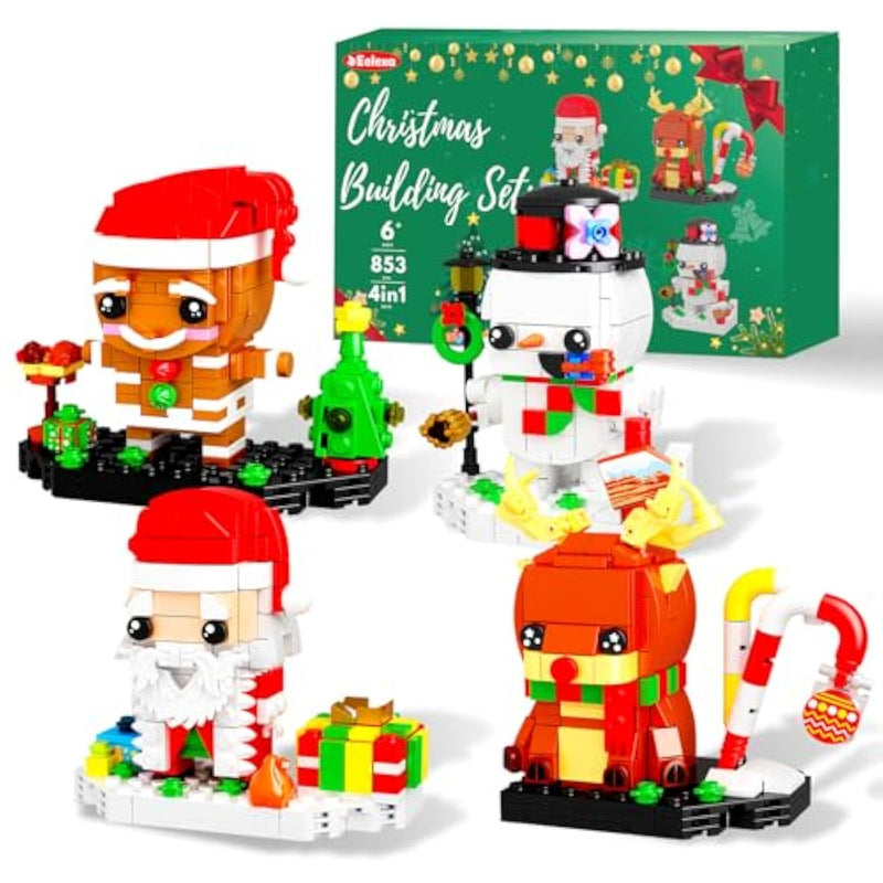 Christmas Building Toys Set Includes Santa Claus, Snowman, Reindeer, Gingerbread, Christmas Building Blocks For Kids, Boys And Girls, Ages 6+ (853 Pcs)