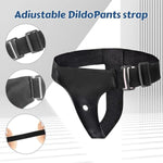 Harness Strap-On Dildos With 2 Silicone Dildos And 10 Strong Vibration Modes, Sex Toys With Adjustable Strap For Female Couple Lesbian, Anal G-Spot Stimulation Realistic Dildo, Black