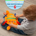 - Barney Crab Stuffed Animal - Montessori Learning Toy For Toddlers - Develop Motor Skills And Problem Solving - Great Car Trip Activities For Kids