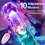 Realistic Clear Vibrating G Spot Dildo with 10 Vibration Modes and Wireless Charging