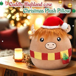 12'' Christmas Highland Cow Soft Plush Pillow Xmas Highland Cow Stuffed Animal Gifts For Toddler Kids Boys Girils