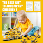 Construction Truck Toys For Boys Girls Age 3 4 5 6 Years Old?Carrier Transport Trucks For Kids 3-4 3-5 Year Old?Christmas Birthday Gift Toddler Toys.
