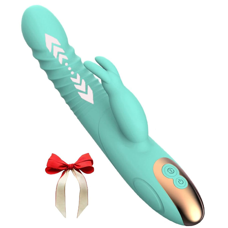 G Spot Vibrator Waterproof & Rechargeable Realistic Silicone Dildo Vibrator With 10 Vibrating Modes, Rose Sex Toys For Women Blue