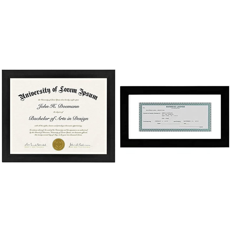 8.5X11 Diploma Frame In Black With Shatter Resistant Glass - Horizontal And Ve