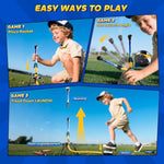 Rockets For Kids Age 4-8 With 4 Led Rockets And Launcher - Outdoor Toys For 4 5 6 7 8-12 Year Old Boy Birthday Gift, Air Powered Flying Toy Shooting Up To 100 Feet, Toys For Kids Ages 8-12