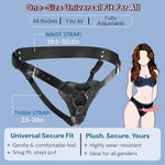 Strap on Dildo Harness Adult Sex Toys for Lesbian, Adjustable Waist and Thigh Straps with 3 Silicone O-Rings for Women Gay Couple Vaginal Anal Play