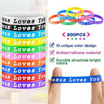 120 Pcs Christian Jesus Loves You Silicone Wristbands for Kids & Adults