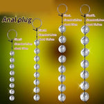 Glass Anal Beads, Unisex Anal Plug Big Smooth Chain Transparent Crystal Balls Gay Butt Plug Sex Toys for Adult Erotic Toys