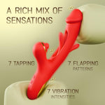 Dildo Vibrators Adult Toys For Women, 3 In 1 G Spot Vibrator With 7 Tapping & Flapping Patterns, 7 Vibrating Female Sex Toys, Clitoral Nipple Stimulation Couple Sex Toy