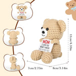 Mini Bear Christmas Mom Gifts From Daughter Son, Birthday Gifts For Mom Mother Mama, I Love You Handmade Emotional Positive Crochet Bear
