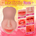 3 In 1 Male Masturbator Pocket Pussy Blowjob Double Ended Realistic Textured Sex Doll With Vagina And Anal Portable Men Masturbation (Flesh)