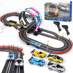 Slot Car Race Track Sets With 4 High-Speed Racing Car, 20Ft Electric Race Car Track For Boys And Kids, Dual Racing Game Lap Counter Circular Overpass Track,Toys Gifts For Adults Boys Ages 6 7 8-12