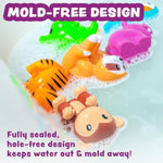 Rainforest Mold Free Bath Toys, 6 Pack | Sealed, No Hole Bath Toys Design Keeps Moisture Out | Soft, Squeezable & Float On Water | Easy-Grip Baby & Toddler Bath Toy | Great Baby Pool Toys