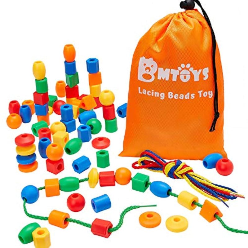 Lacing Beads For Kids - 70Pcs Threading Beads Occupational Therapy Toys For Kids Fine Motor Skills Developmental Activity Ot Toys