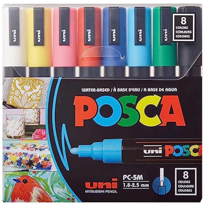 PC-5M Paint Markers, 8 Count Medium Reversible Tip Set (1.8–2.5 mm) for Art and Decoration