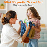 Magnetic Tiles 42 Piece Travel Magnetic Tiles Portable Stem Building Toys For Kids Educational Magnetic Building Blocks For Airplane Car Play Toddler Toy For Ages 3-8 Storage Bag Included
