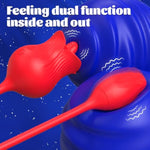 Rose Sex Toy, Tongue Licking & Vibrating Dildos, Dual Motor Clitoral & G-Spot Stimulator With 9 Licking/Vibration Modes, Sexual Pleasure Tools For Women, Female Adult Sex Toys