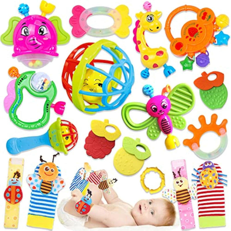 Baby Rattles 0 6 Months 17 Pcs Baby Rattle Toys Set Infant Toys For 0 3 Mon