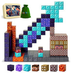 Magnetic Blocks 160Pcs - Sword Theme Construction Cubes, Stem Preschool Kit, Safe Abs No-Odor, Cpc Astm Certified, Travel-Ready Ages 3–12, Perfect For Birthday