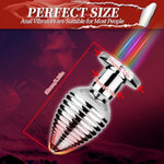 Anal Vibrator Sex Toys Buttplug,With App Remote 10 Vibrating Modes Progressive Threaded Vibrating Butt Plugs Dildo Flashing Lights Base Trainers For Men And Women Prostate Massager