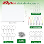 171 Pcs Christmas Shrink Plastic Art Kit for Kids, DIY Keychains & Crafts