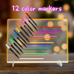 12 Color Liquid Markers for LED Drawing Boards, Glass & Neon Erasable Surfaces