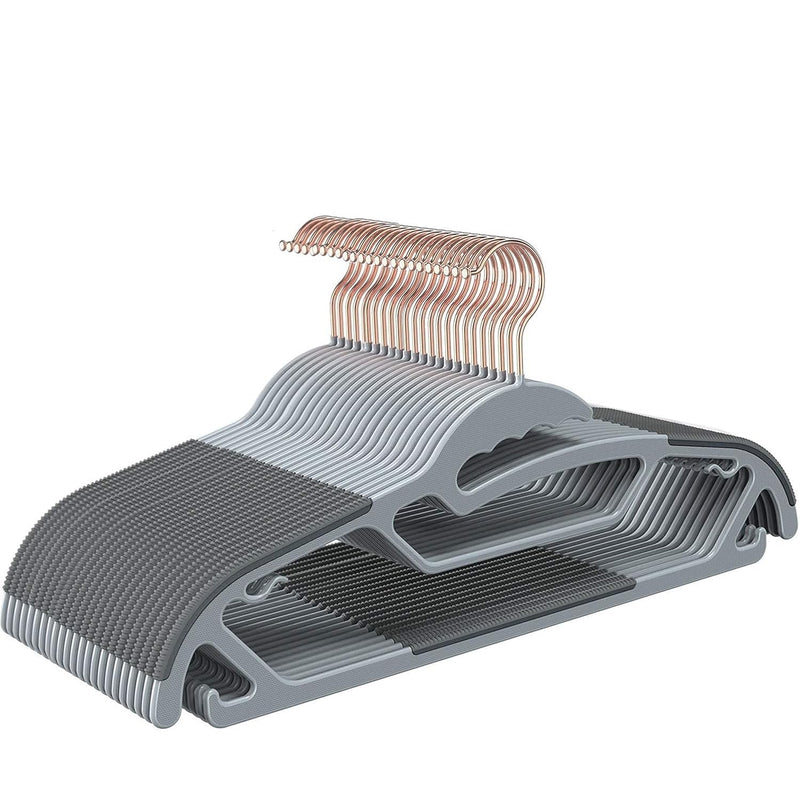 Plastic Hangers, 50 Pack Ultra Thin Non Slip Clothes Hanger Space Saving Coat Ha